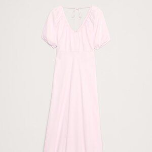 Banana Republic Ruched Long Midi Dress in Viscose-Linen NWT, Size 6p